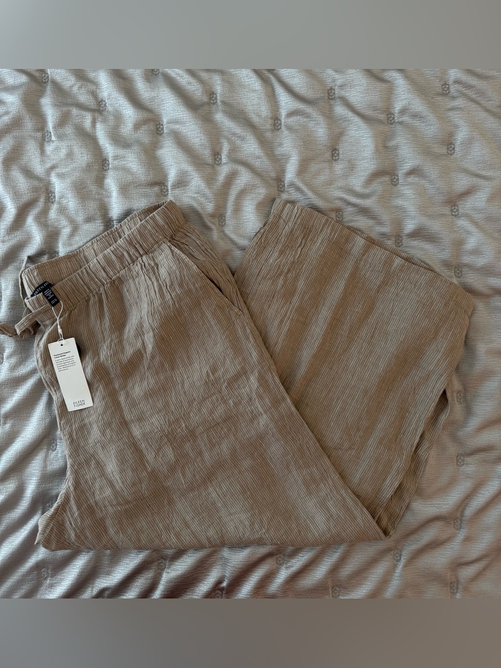 Eileen Fisher Wheat Wide Ankle Pants XL NWT - Picture 7 of 8